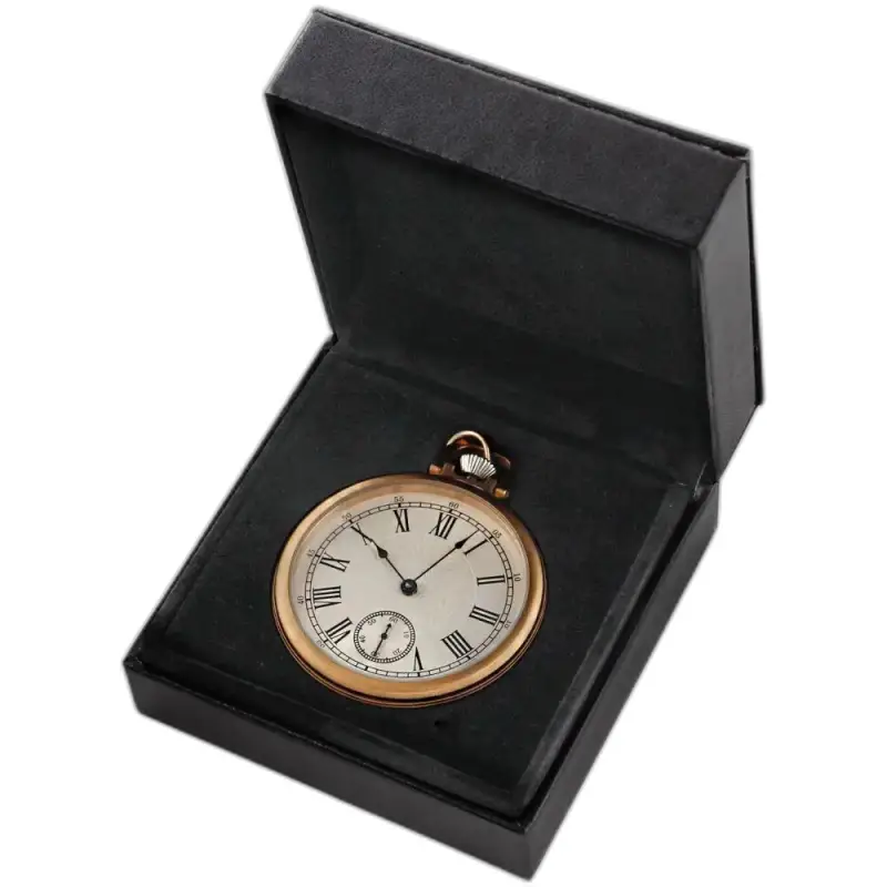 Montre à Gousset Élégant Mirror Or Mécanique dans une boîte noire luxueuse